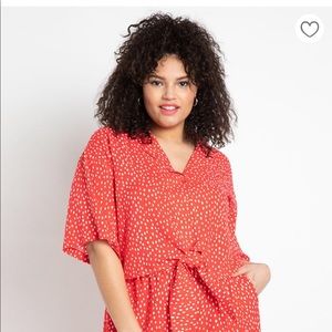 ELOQUII- Tie front blouse